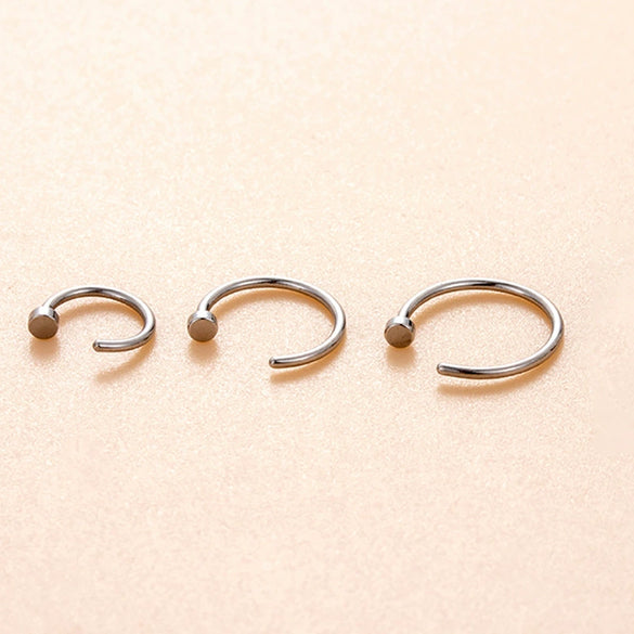 Stainless Steel Cshaped Geometric Nose Ring Jewelry With Electroplating