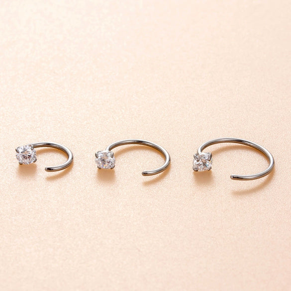 Stainless Steel Cshaped Geometric Nose Ring Jewelry With Electroplating