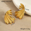 Stainless Steel Cshaped Geometric Wave Retro Fashion Women's Electroplated Earrings