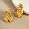 Stainless Steel Cshaped Geometric Wave Retro Fashion Women's Electroplated Earrings