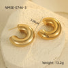 Stainless Steel Cshaped Glossy Fashion Earrings 18K Goldplated