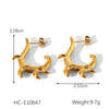 Stainless Steel Cshaped Irregular Hook Geometric Electroplated Women's Earrings