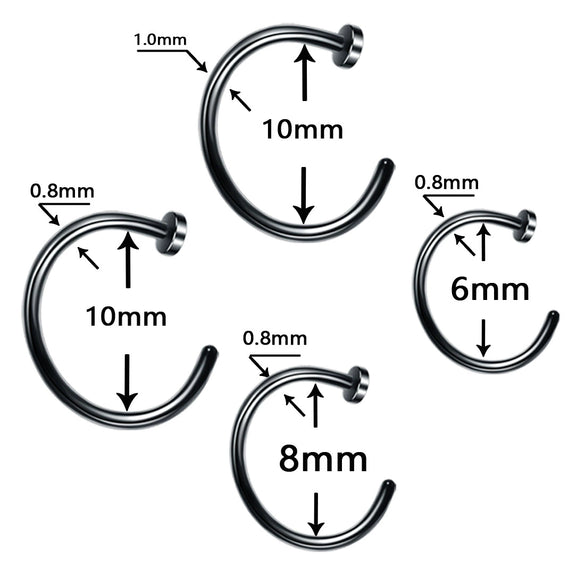 Stainless Steel Cshaped Nose Ring And Lip Ring Multicolor Electroplating