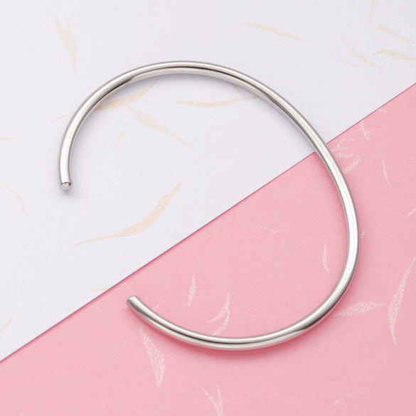 Stainless Steel Cshaped Open Simple Bracelet Jewelry Accessories Electroplated 18K Furnace Gold