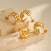 Stainless Steel Cshaped Rivet Electroplated Women's Fashion Highend Earrings
