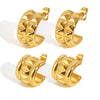 Stainless Steel Cshaped Rivet Electroplated Women's Fashion Highend Earrings