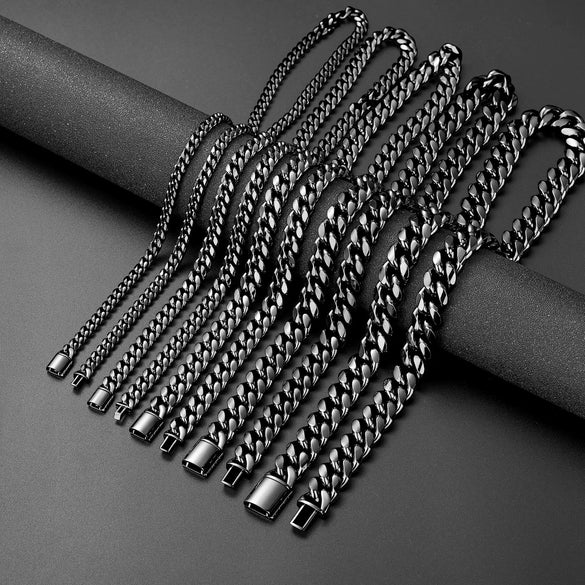 Stainless Steel Cuban Chain Geometric Style Men's Necklace