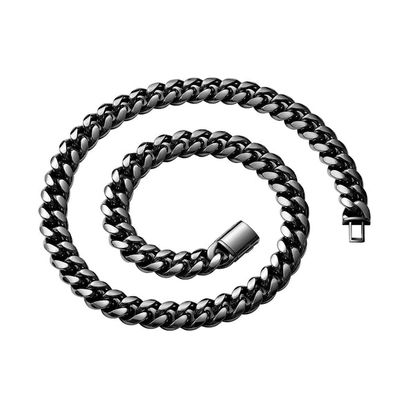 Stainless Steel Cuban Chain Geometric Style Men's Necklace