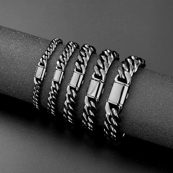 Stainless Steel Cuban Chain Geometric Style Men's Necklace