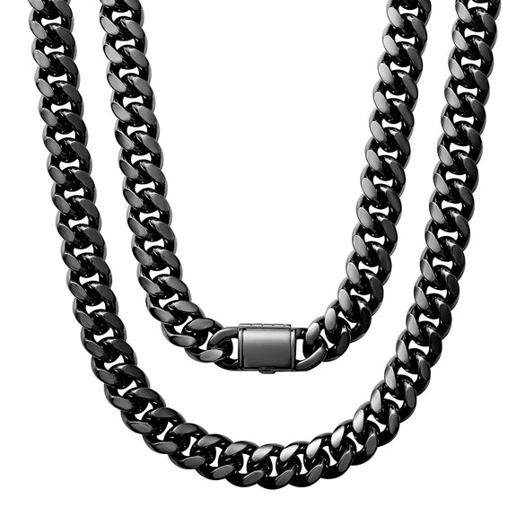 Stainless Steel Cuban Chain Geometric Style Men's Necklace
