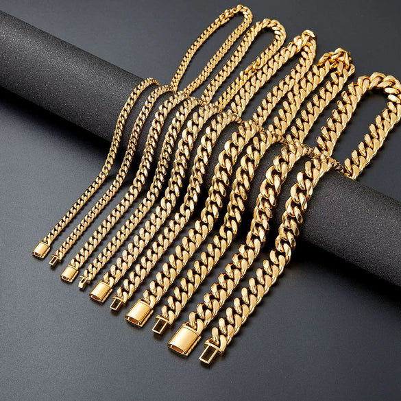 Stainless Steel Cuban Chain Minimalist Geometric Men's Necklace