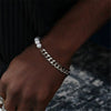 Stainless Steel Cuban Chain Pearl Bracelet Geometric Style Unisex