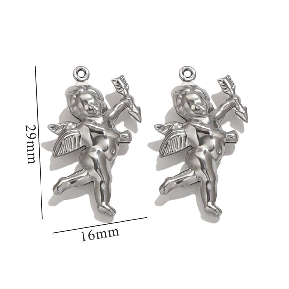 Stainless Steel Cupid Jewelry Pendant Handmade Electroplated Accessories For Necklace And Bracelet