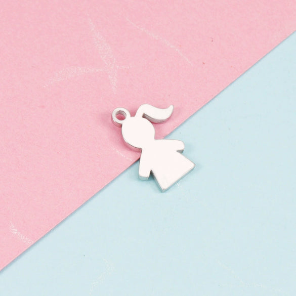 Stainless Steel Cut Cartoon Humanoid Couple Pendant Jewelry Accessories Electroplated