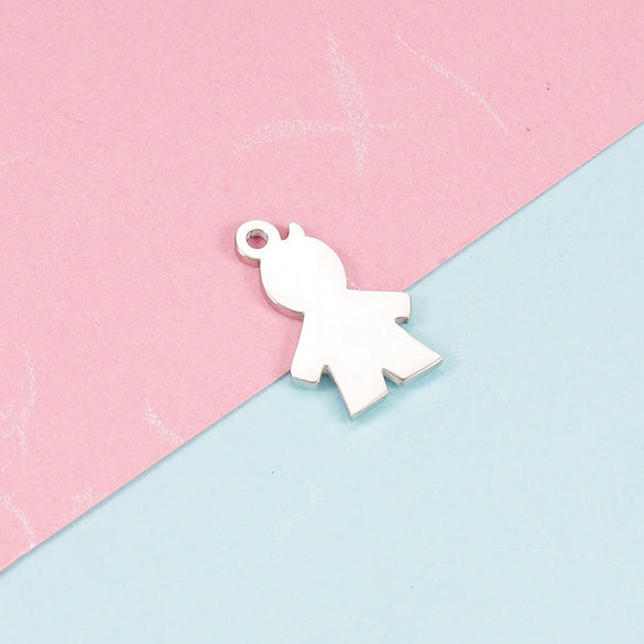 Stainless Steel Cut Cartoon Humanoid Couple Pendant Jewelry Accessories Electroplated