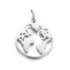 Stainless Steel Cut Out Fourleaf Clover Heart Round Pendant Diy Accessories Electroplating