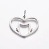 Stainless Steel Cut Out Fourleaf Clover Heart Round Pendant Diy Accessories Electroplating