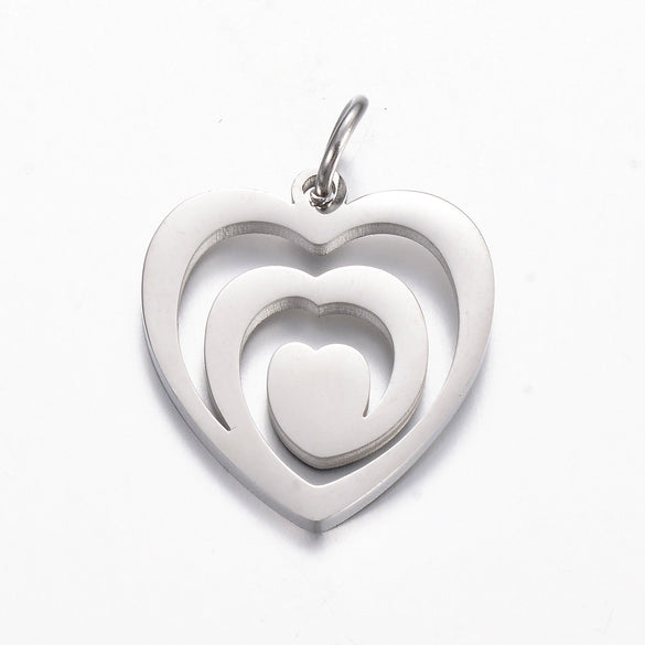 Stainless Steel Cut Out Fourleaf Clover Heart Round Pendant Diy Accessories Electroplating