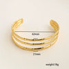 Stainless Steel Cut Out Leaf Open Bracelet With Electroplating And Simple Retro Design