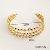 Stainless Steel Cut Out Leaf Open Bracelet With Electroplating And Simple Retro Design