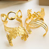 Stainless Steel Cut Out Leaf Open Bracelet With Electroplating And Simple Retro Design