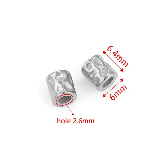 Stainless Steel Cylindrical Fish Pattern Beads Jewelry Diy Accessories With 18K Electroplating