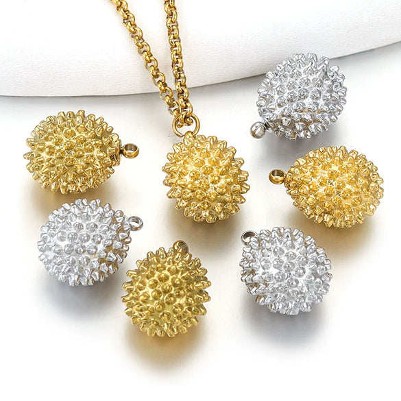 Stainless Steel 3D Durian And Fish Pattern Pendant Jewelry Accessories With Electroplating