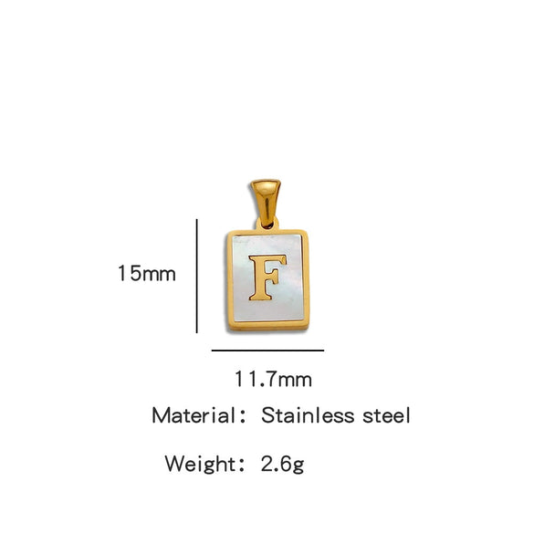 Stainless Steel 3D Real Shell Letter Necklace Titanium Steel Pendant Jewelry Electroplated