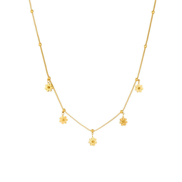 Stainless Steel Daisy Flower Anklet Simple Style For Women