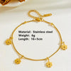 Stainless Steel Daisy Flower Anklet Simple Style For Women