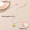 Stainless Steel Daisy Flower Geometric Necklace With Electroplating