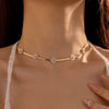 Stainless Steel Daisy Flower Necklace For Women Fashion Electroplating Jewelry