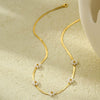 Stainless Steel Daisy Flower Necklace For Women Fashion Electroplating Jewelry