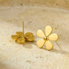 Stainless Steel Daisy 18K Gold Electroplated Women's Earrings