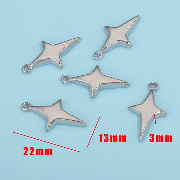 Stainless Steel Dart Diamond Pendant Lightning Necklace Pendant With Hexagon Pattern Handmade Electroplated Jewelry Accessories