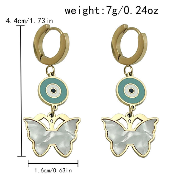 Stainless Steel Devil's Eye Animals Zodiac Personality Fashion Women's Earrings Electroplated