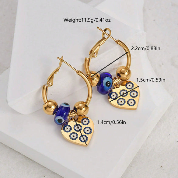 Stainless Steel Devil's Eye Animals Zodiac Personality Fashion Women's Earrings Electroplated