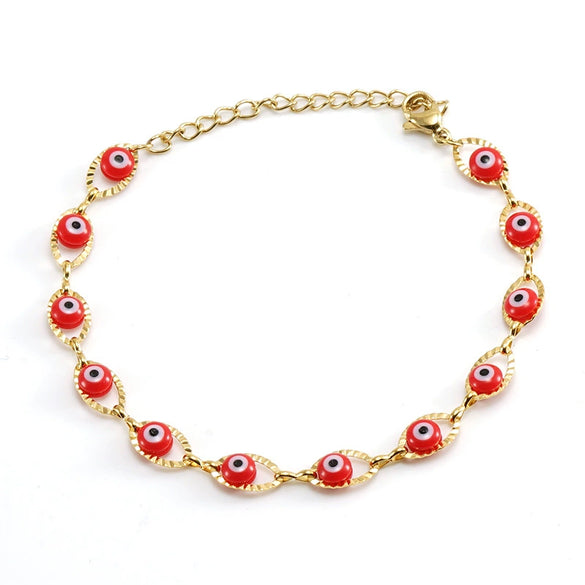 Stainless Steel Devil's Eye Electroplating Unisex Hip Hop Style Bracelet