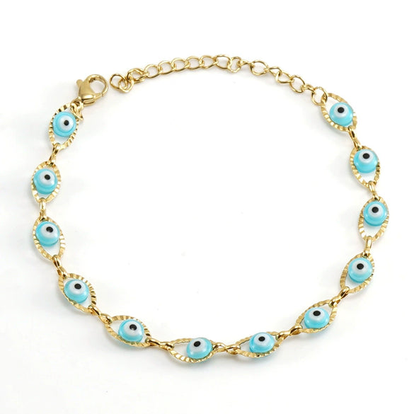 Stainless Steel Devil's Eye Electroplating Unisex Hip Hop Style Bracelet