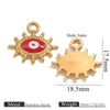 Stainless Steel Devil's Eye Oil Dripping Pendant Necklace With Sun Eyes Circle Shapes