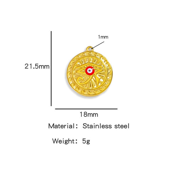 Stainless Steel Devil's Eye Pendant Jewelry Accessories With Electroplating