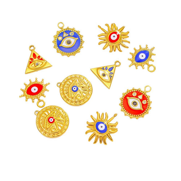 Stainless Steel Devil's Eye Pendant Jewelry Accessories With Electroplating