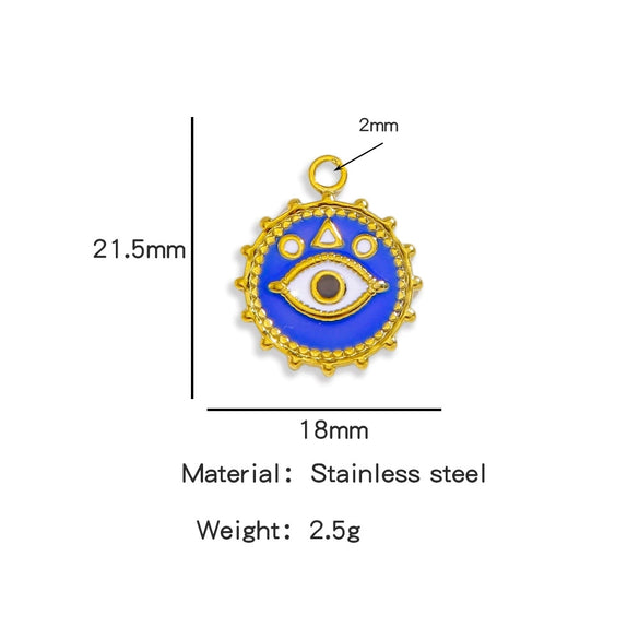 Stainless Steel Devil's Eye Pendant Jewelry Accessories With Electroplating