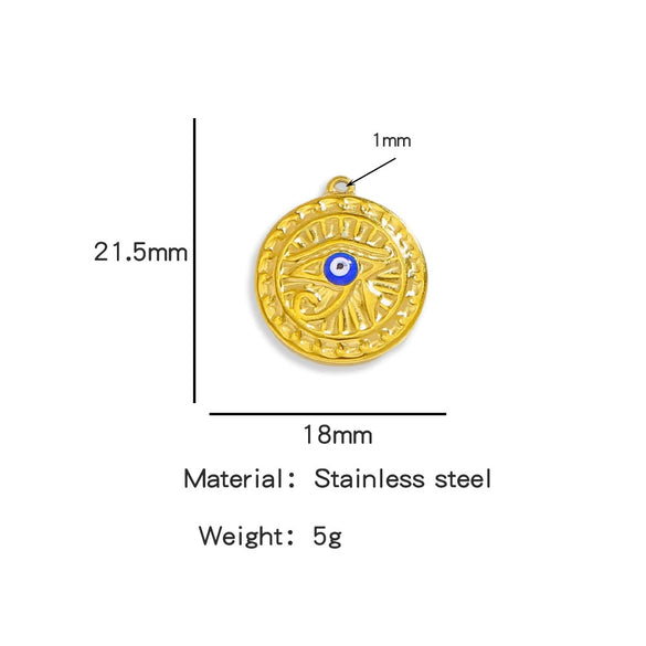 Stainless Steel Devil's Eye Pendant Jewelry Accessories With Electroplating