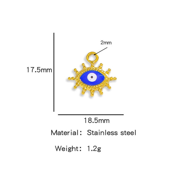 Stainless Steel Devil's Eye Pendant Jewelry Accessories With Electroplating
