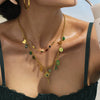 Stainless Steel Devil's Eye With Zircon And Natural Stone Multiaccessories Pendant Necklace And Bracelet Set For Women