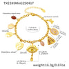 Stainless Steel Devil's Eye With Zircon And Natural Stone Multiaccessories Pendant Necklace And Bracelet Set For Women