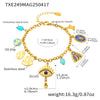 Stainless Steel Devil's Eye With Zircon And Natural Stone Multiaccessories Pendant Necklace And Bracelet Set For Women