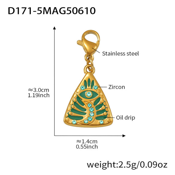 Stainless Steel Devil's Eye With Zircon And Natural Stone Multiaccessories Pendant Necklace And Bracelet Set For Women