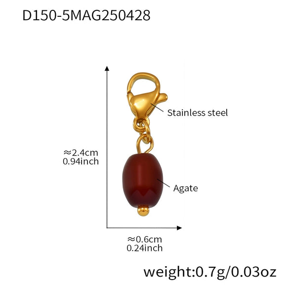 Stainless Steel Devil's Eye With Zircon And Natural Stone Multiaccessories Pendant Necklace And Bracelet Set For Women